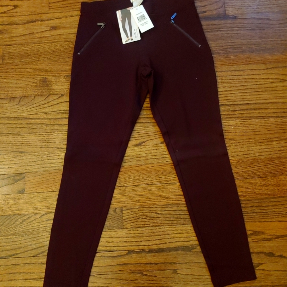 NWT Merlot/Plum Colored Ponte Pant-Size S